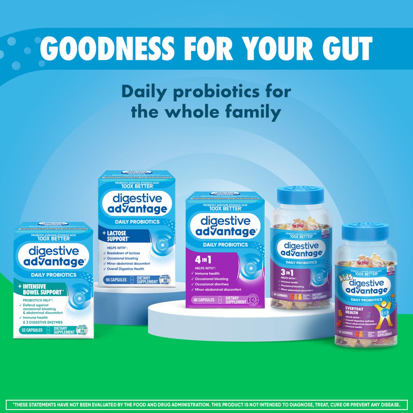 Digestive Advantage gut health gummies close up view of the nutrition facts label
