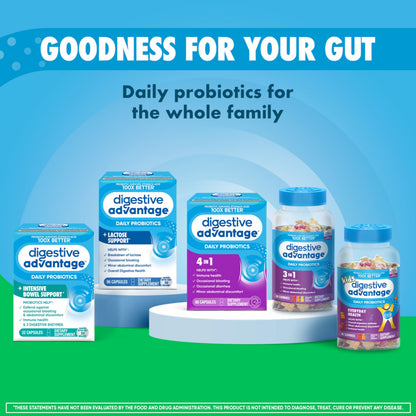 Digestive Advantage gut health gummies close up view of the nutrition facts label