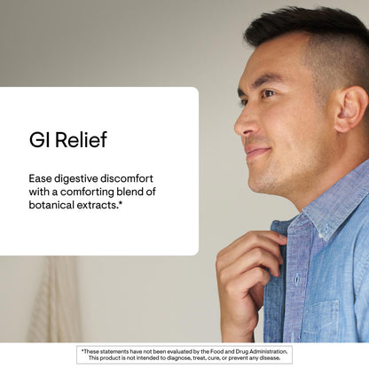 Thorne GI Relief capsules showing marshmallow root and slippery elm details.