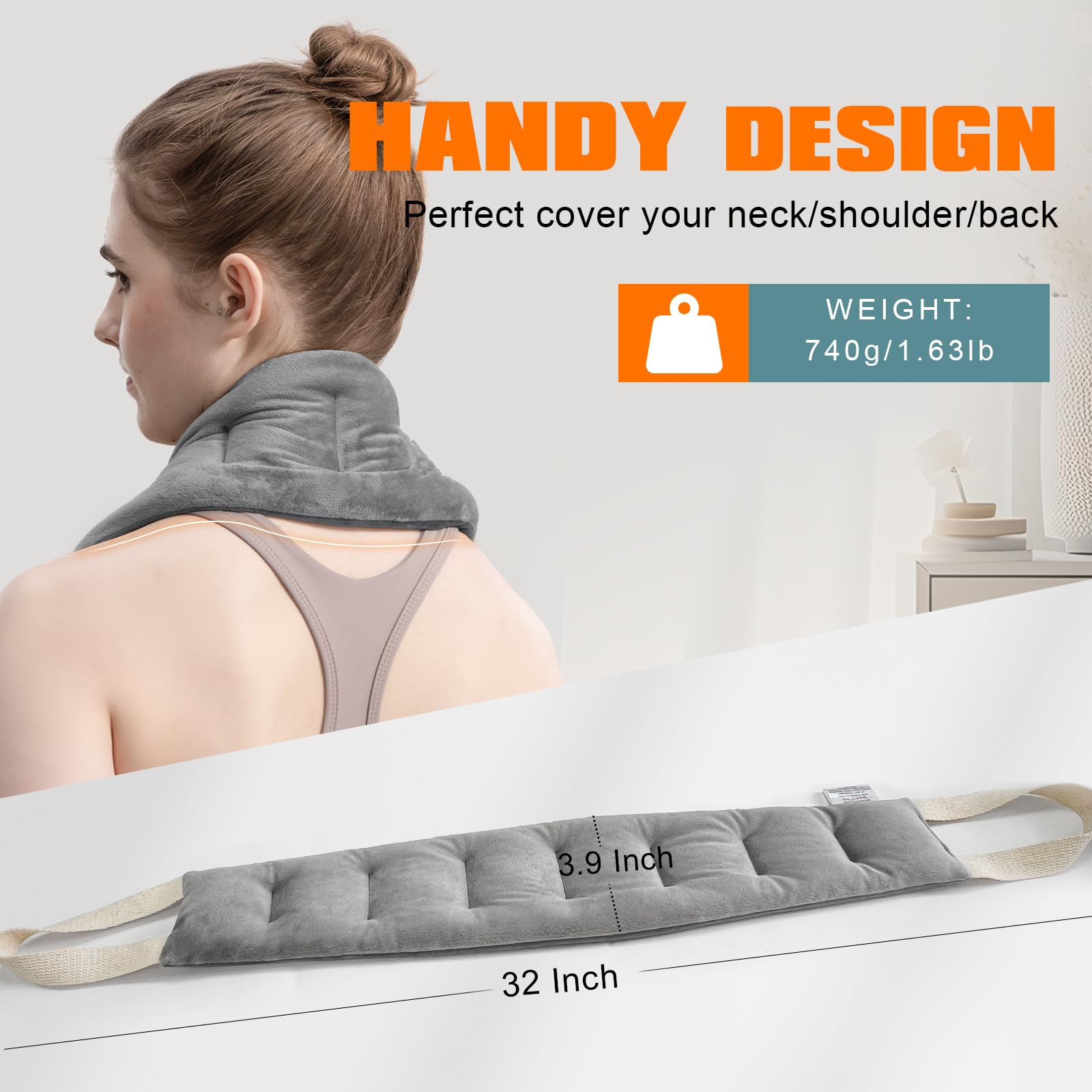 Using uncn heating pad for shoulder tension relief
