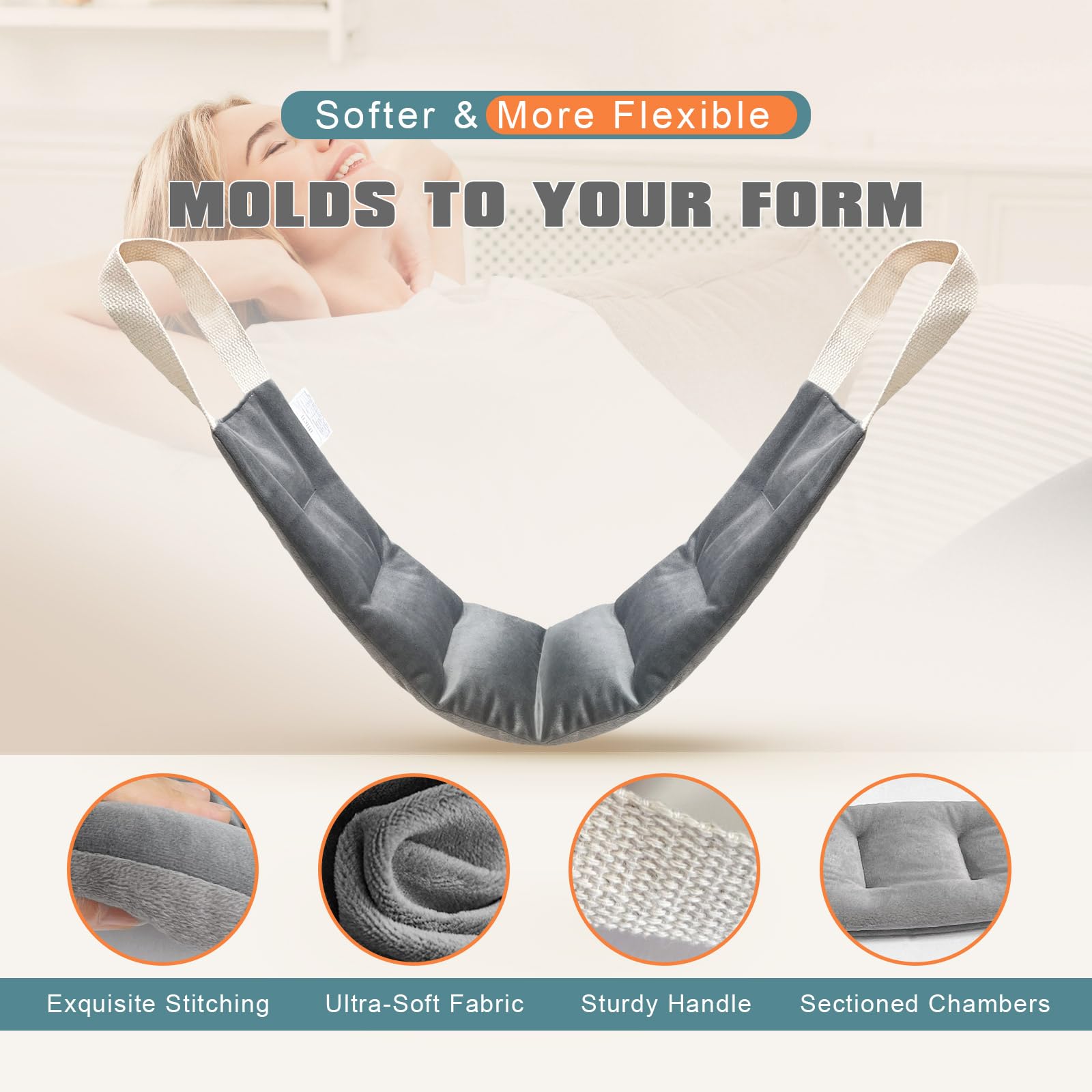 Microwavable rice beanbag wrap with ergonomic handles