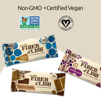 NuGo digestible health whole grain bars packaging back details.