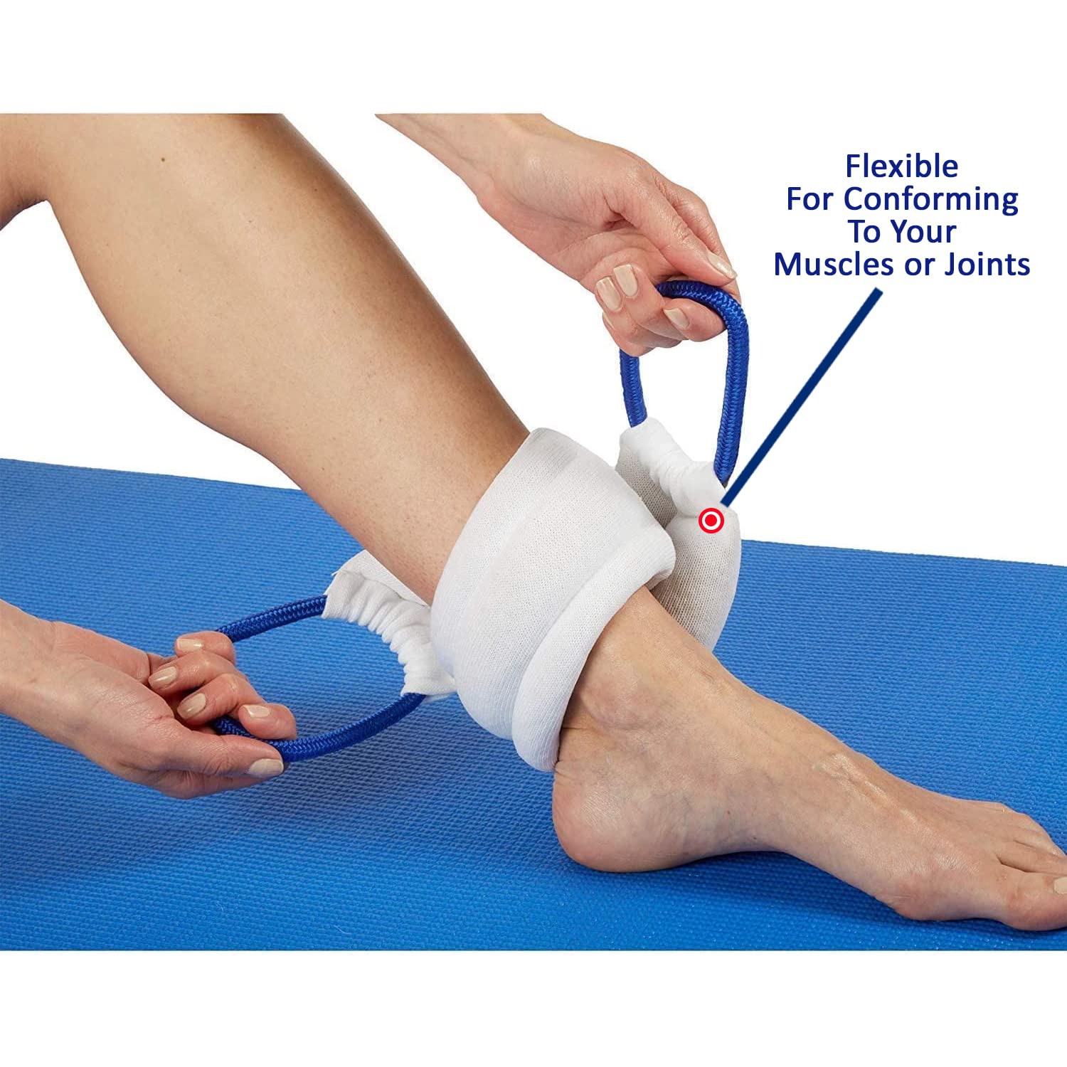 Person using Bed Buddy neck wrap for shoulder pain relief