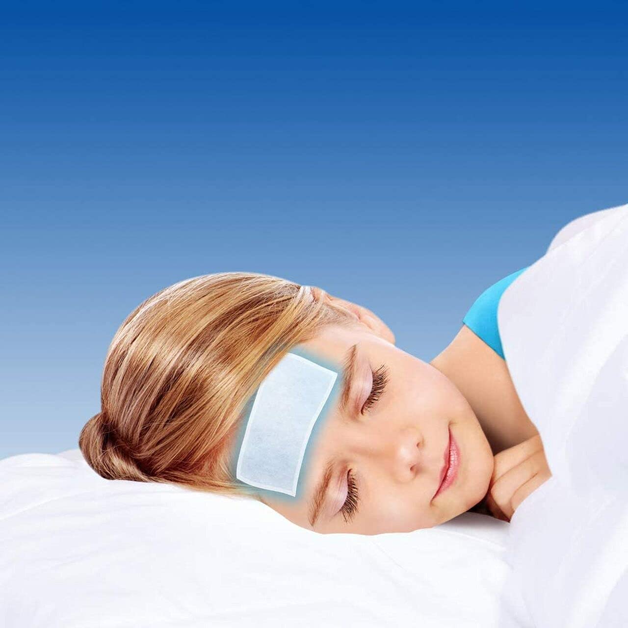 Close up of Kool n Soothe blue cooling gel strip