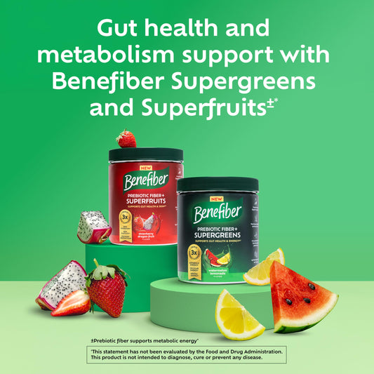 Benefiber Supergreens plant based fiber watermelon lemonade flavor nutrition label