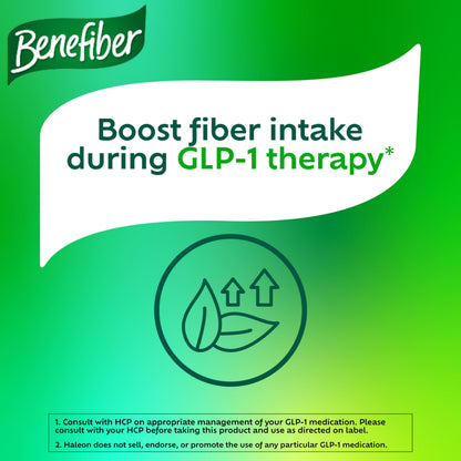 Benefiber GLP1 friendly prebiotic fiber powder packaging details