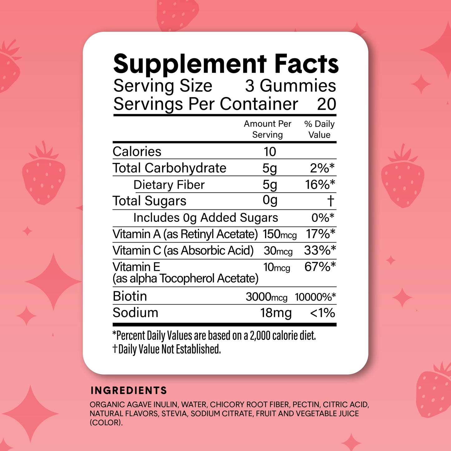 Close up view of plant based gluten free dietary fiber gummies.