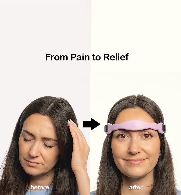 Headache Rescue silicone headband showcasing the adjustable strap mechanism for a personalized fit.