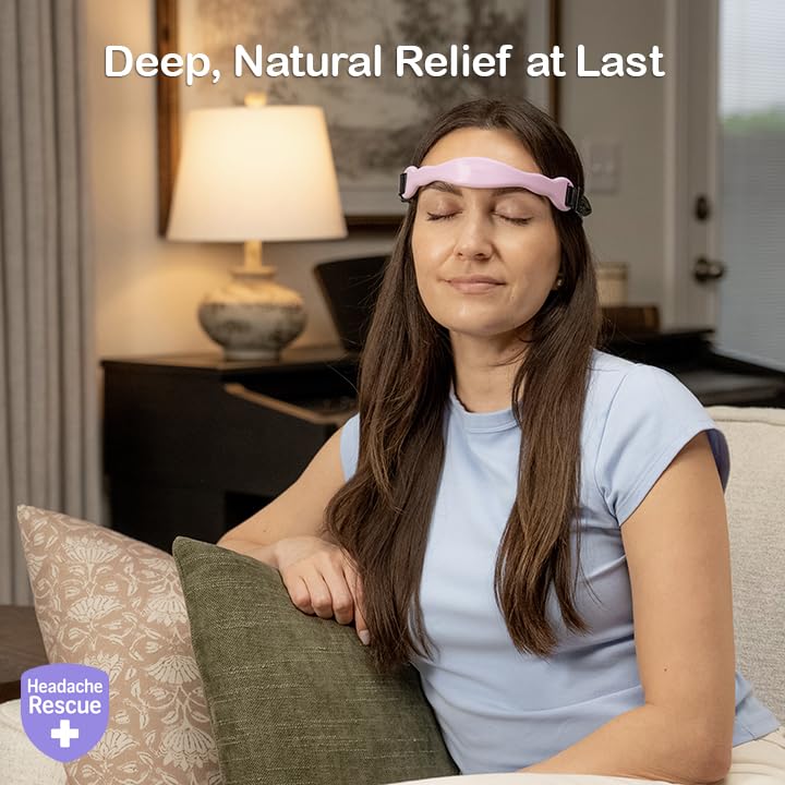 Headache Rescue tension wearable packaged neatly showing authentic imported USA health care details.