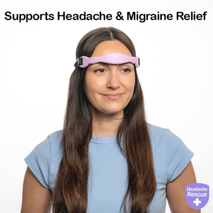 Premium unboxing view of the Headache Rescue non invasive migraine relief device for daily stress management.
