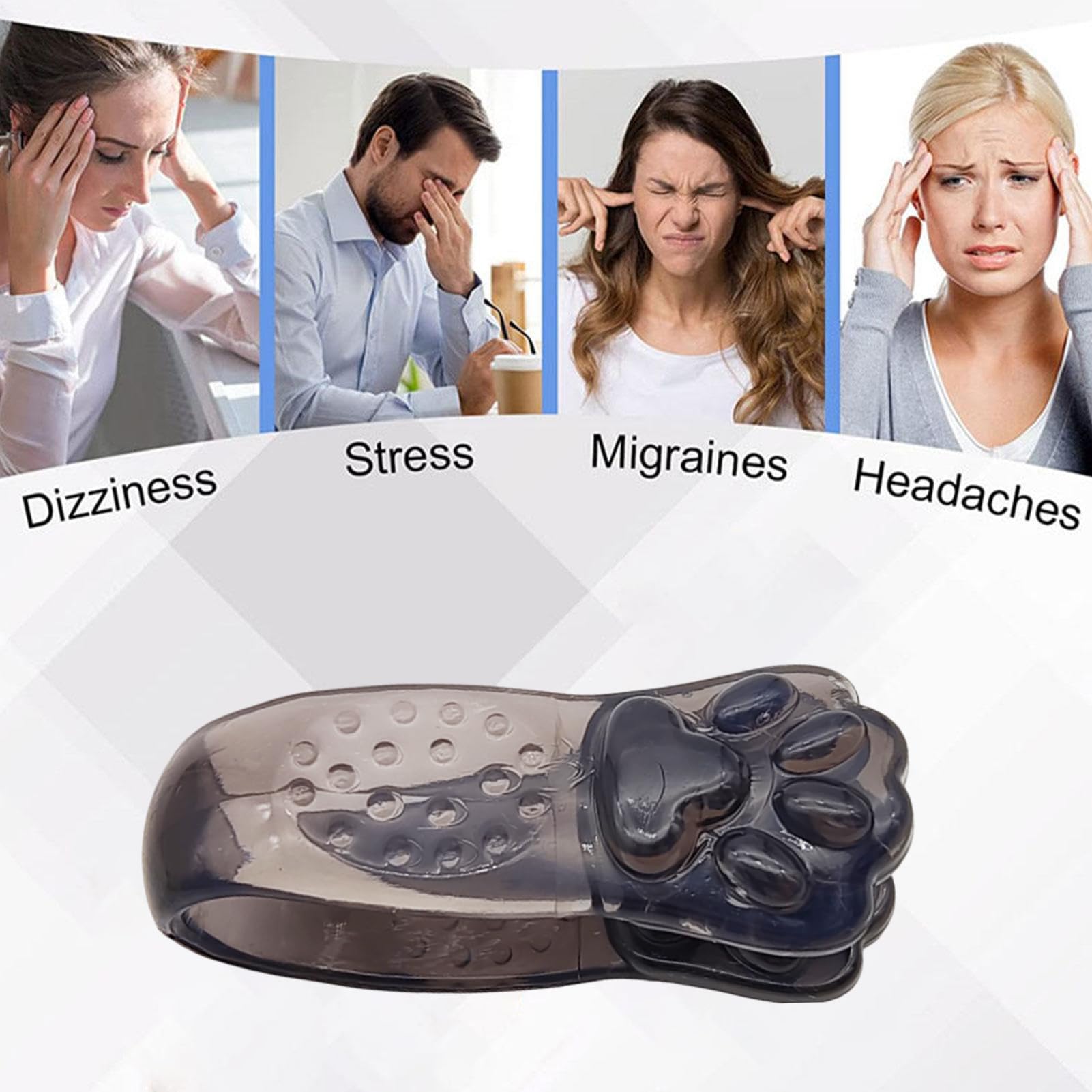 Side profile of cat paw acupressure clip