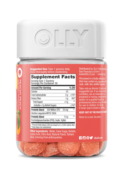 OLLY wellness dietary supplement container featuring official FSSAI importer registration details for India