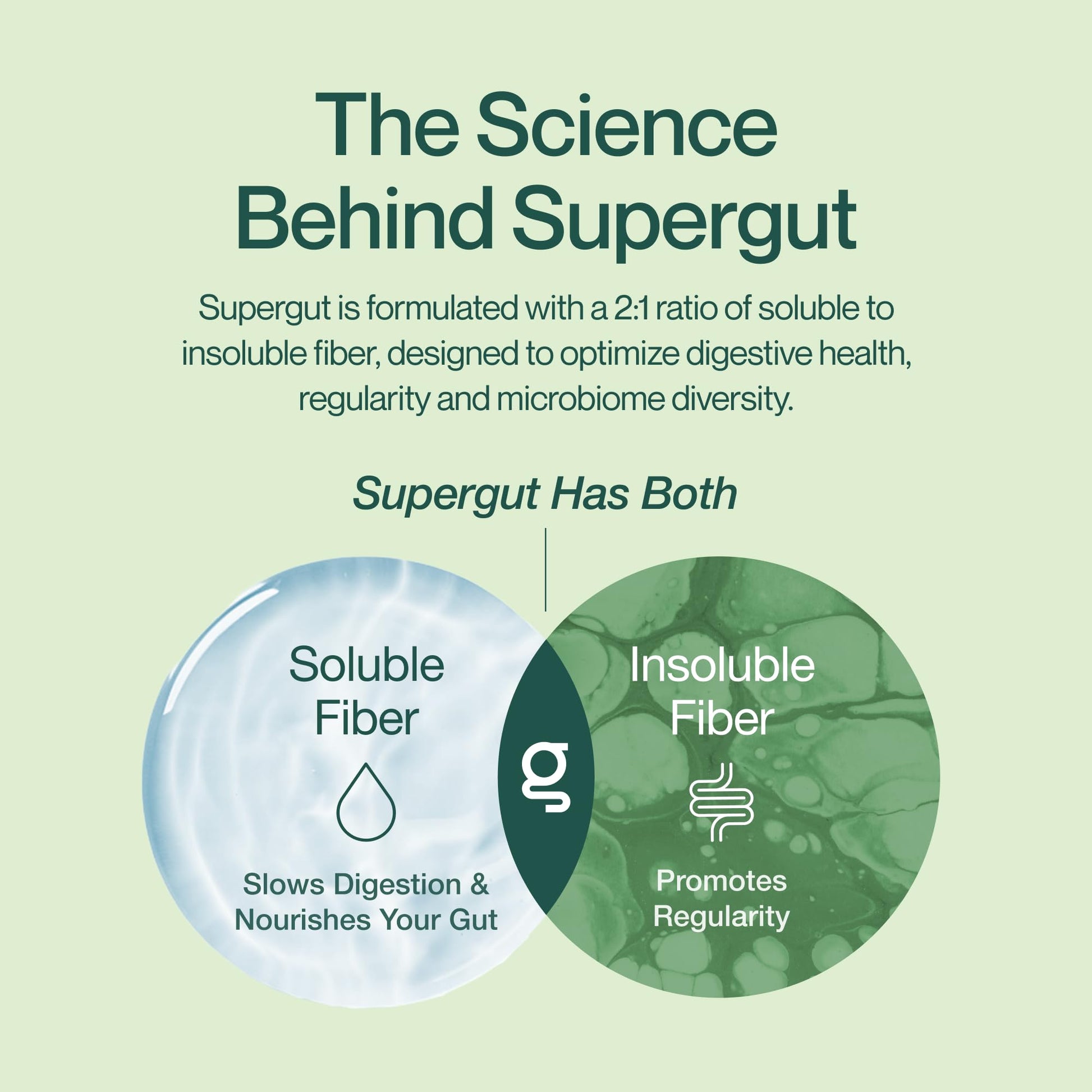 Authentic Supergut daily fiber powder pack for smooth mixing in coffee or smoothies