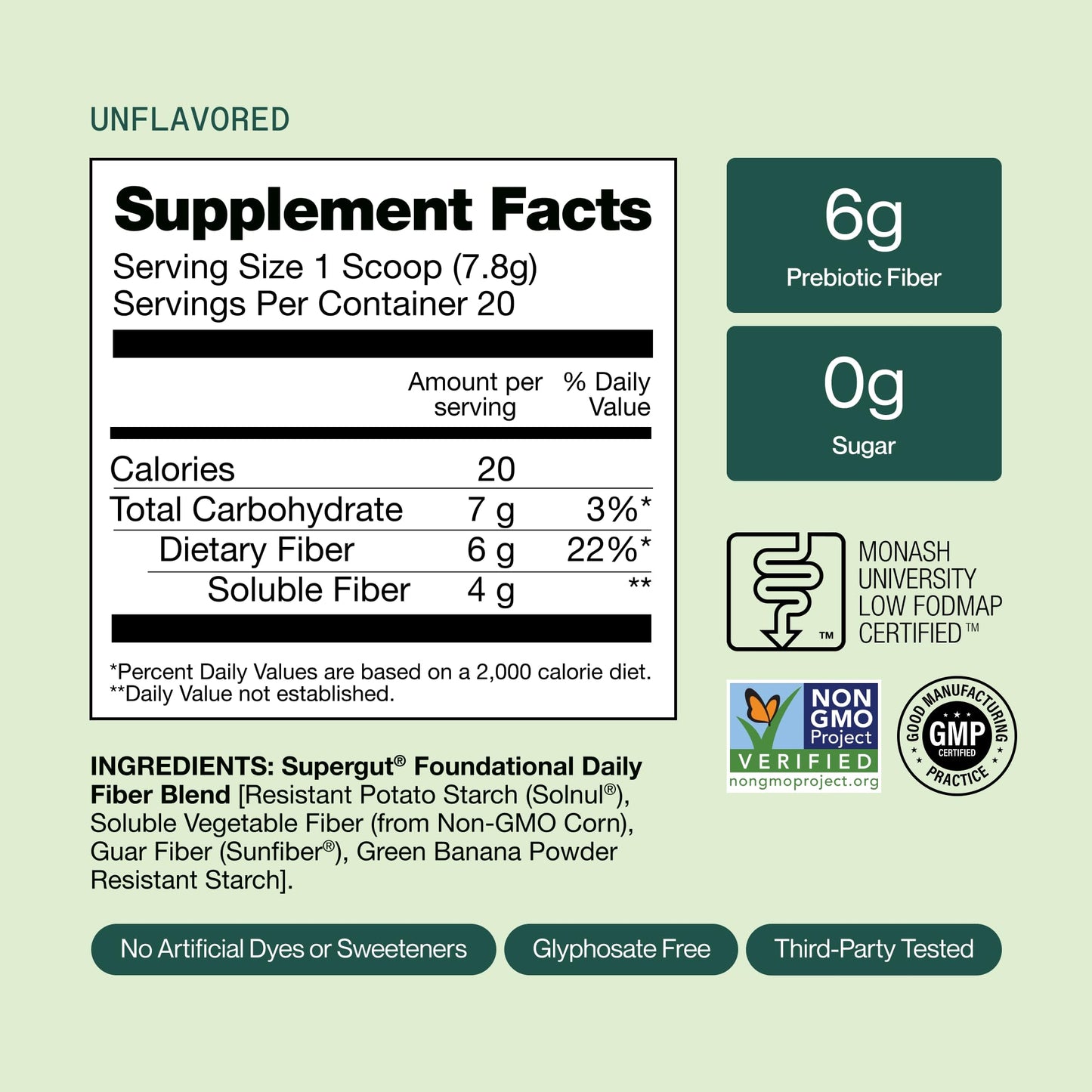 Supergut prebiotic blend with Solnul and Sunfiber for optimal digestion display
