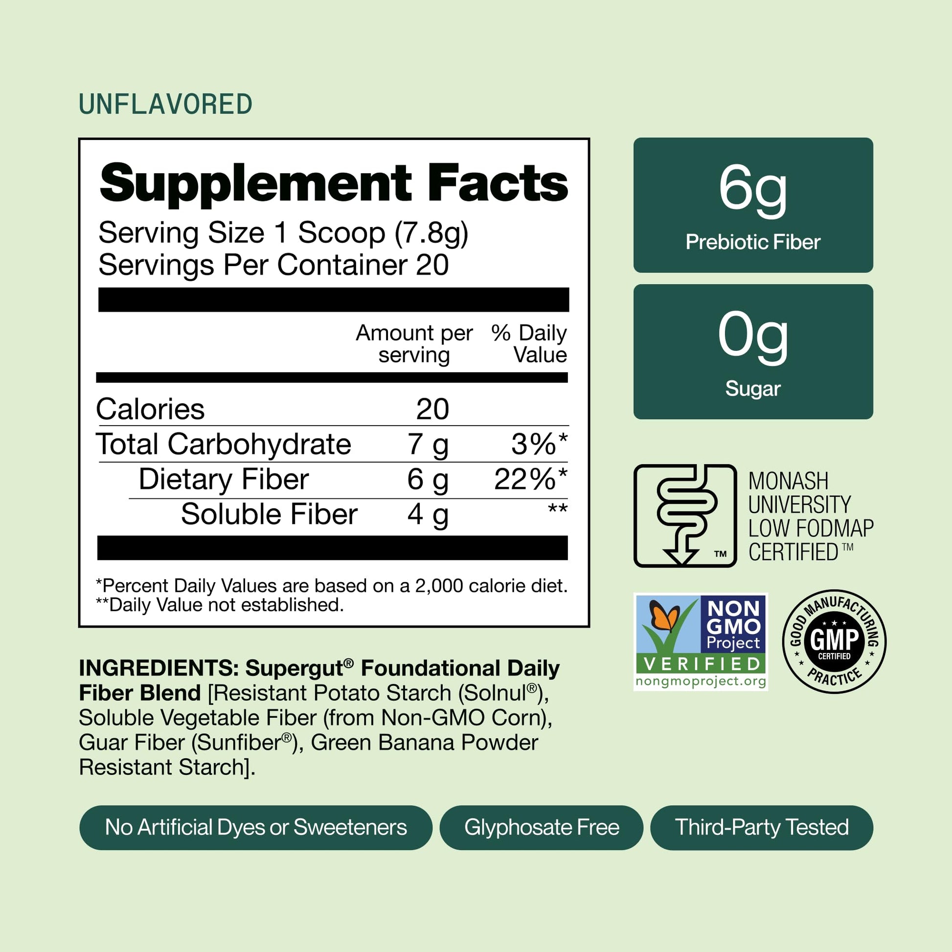 Supergut prebiotic blend with Solnul and Sunfiber for optimal digestion display