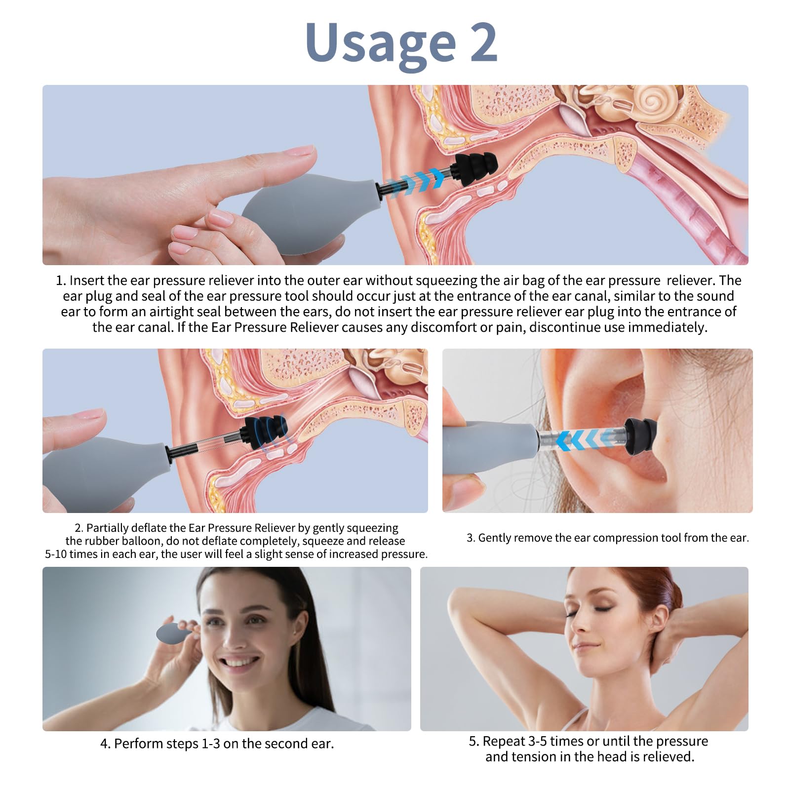 Close up of Oocome ear device nozzle and earplug attachment.