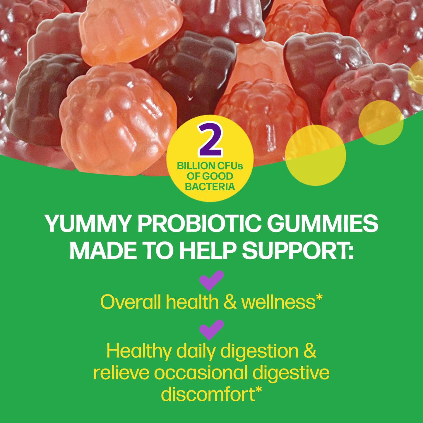 Top view of Culturelle 52 count gummy vitamins showcasing the mixed berry product branding.