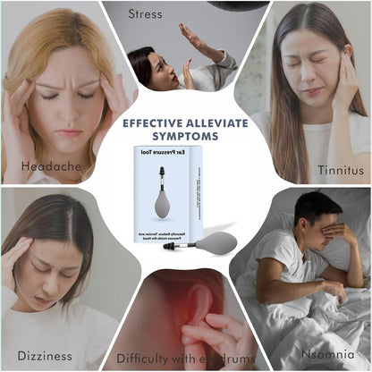 Funvalley Surperfect ear tension reducer showing the soft silicone tip and manual suction bulb.