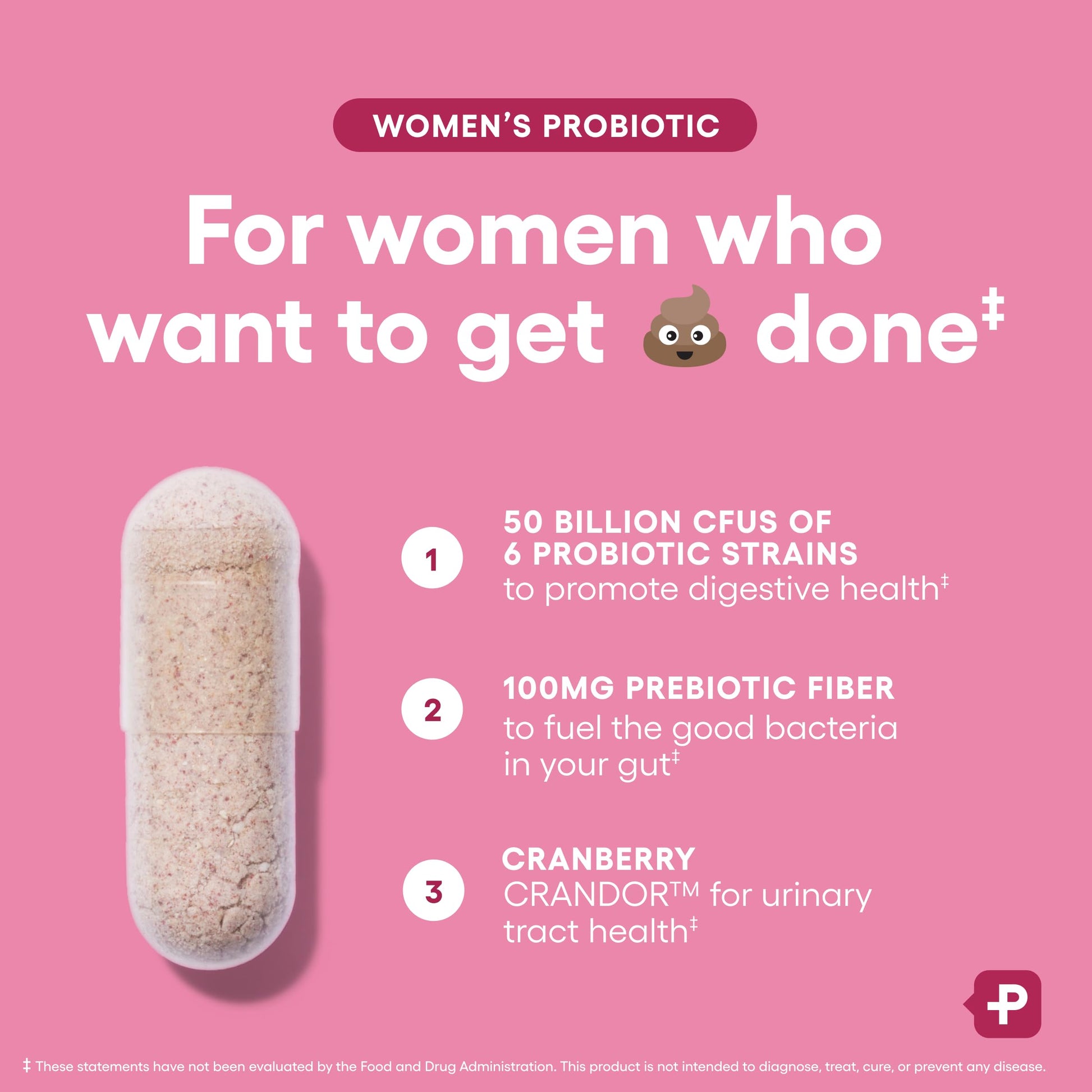 Side view of Physician's Choice women's probiotic supplement box highlighting cranberry extract.