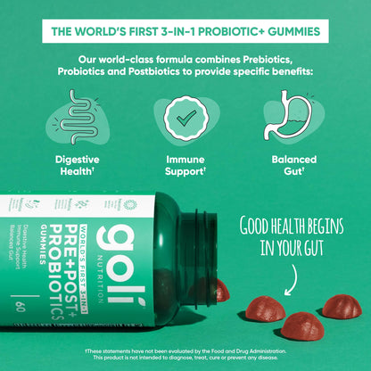 Goli DE111 probiotic strain supplement bottle for digestive health