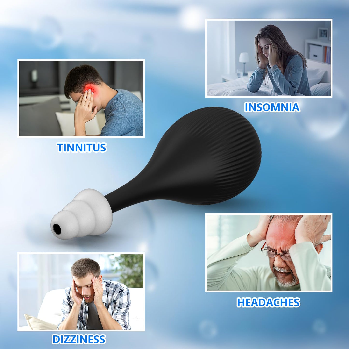 Worochi ear pressure device for travel and headache relief