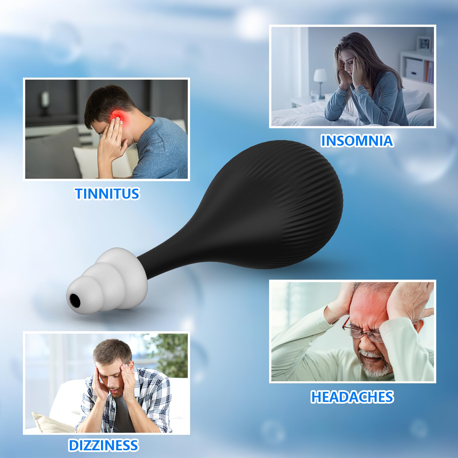 Worochi ear pressure device for travel and headache relief