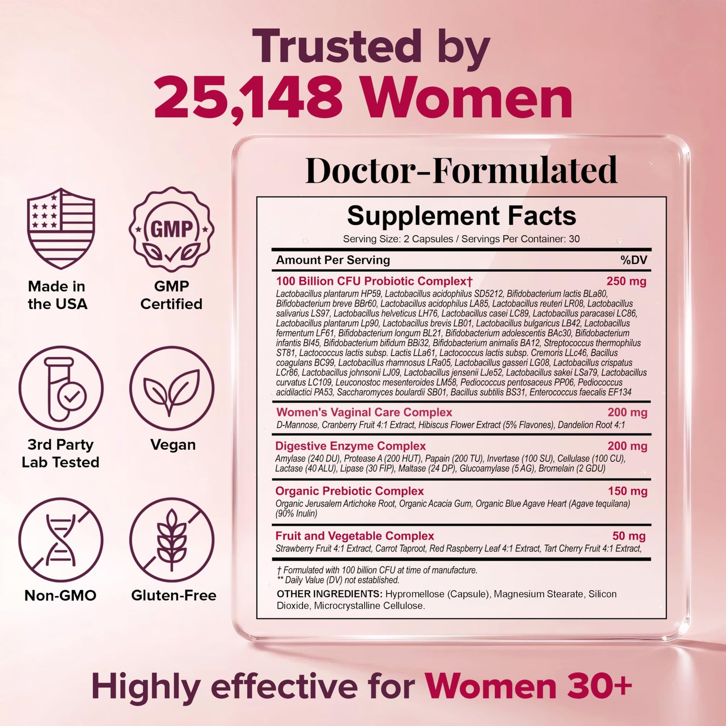 Premium imported shelf stable probiotics for women digestive and immune health support