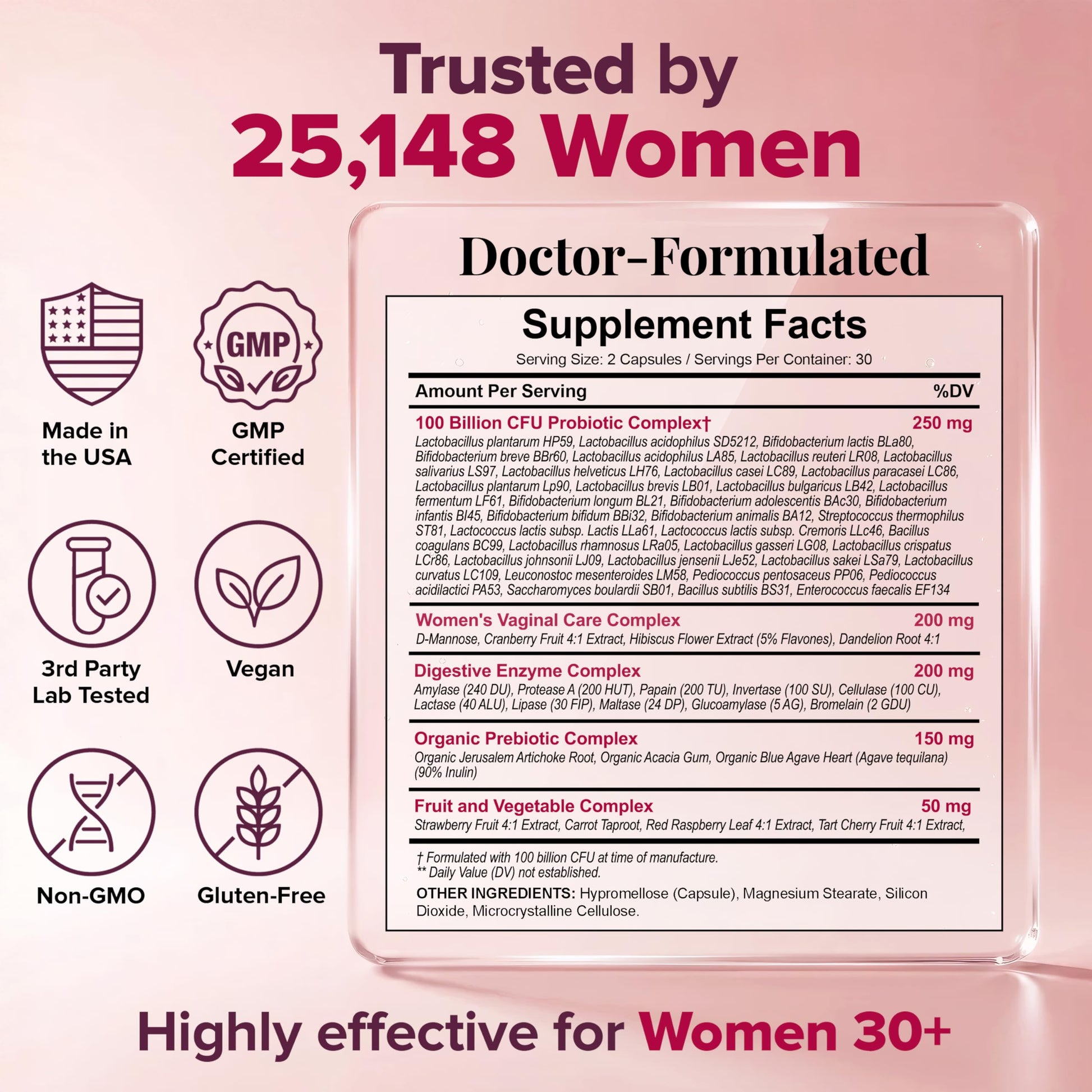 Premium imported shelf stable probiotics for women digestive and immune health support