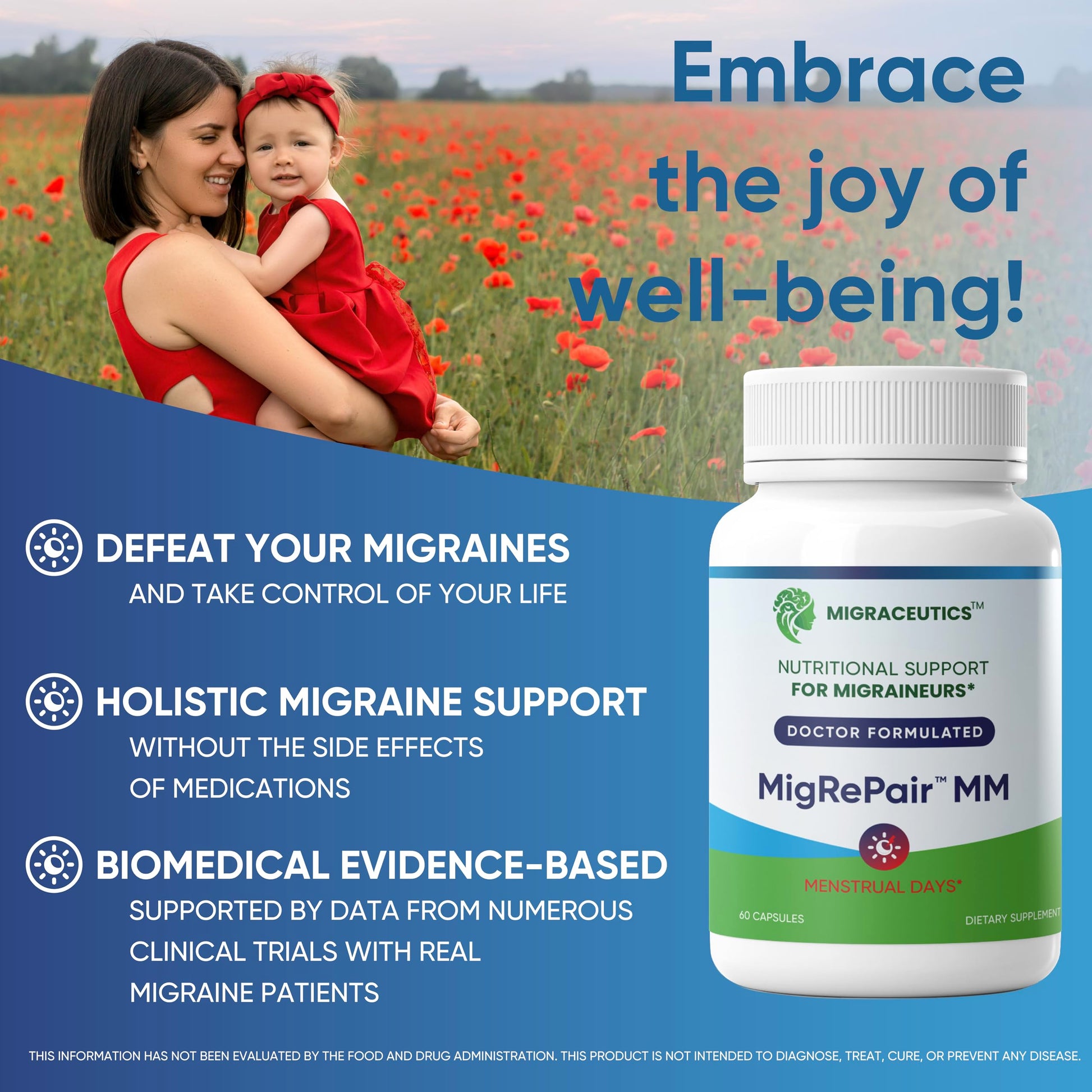Migraceutics MigRePair MM complete product view highlighting natural science backed ingredients for women