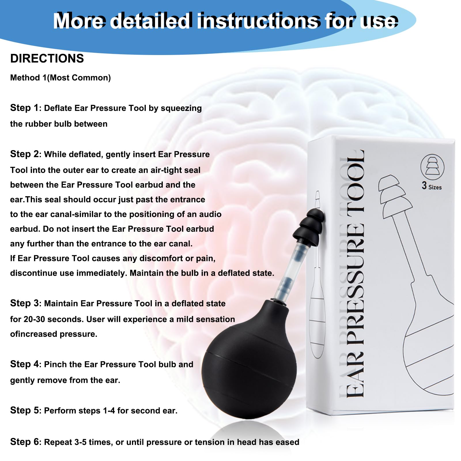 Portable ear pressure balancing tool being prepared for flight travel use.