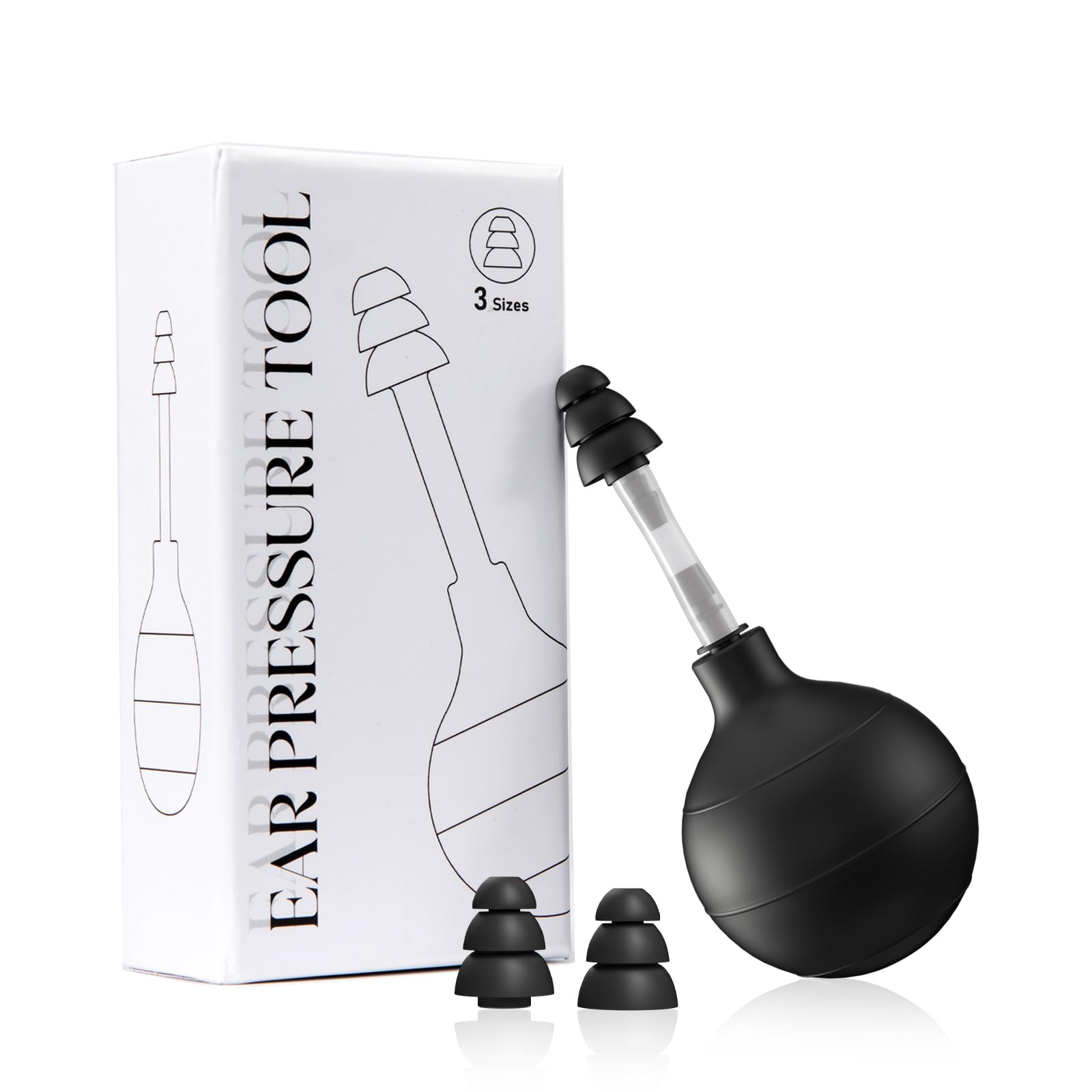 Authentic Beceto ear tension reducer showing user friendly ergonomic pump design.