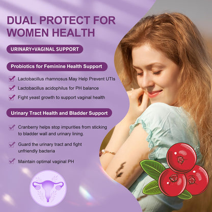 Authentic USA imported Omogs women's dietary supplement bottle with organic prebiotics seal