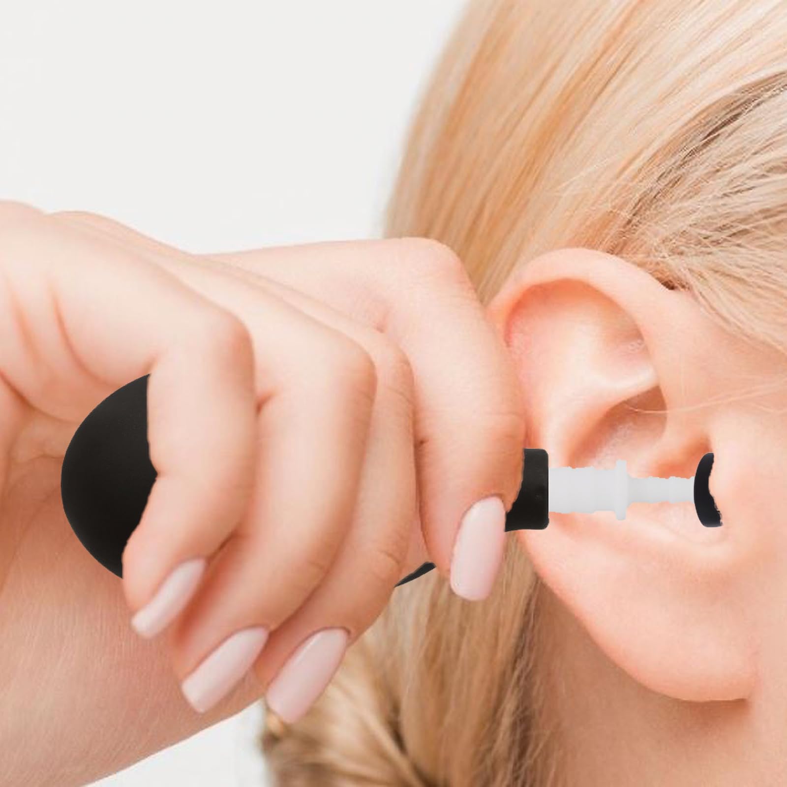 GNRBG ear pressure device in use for natural headache management