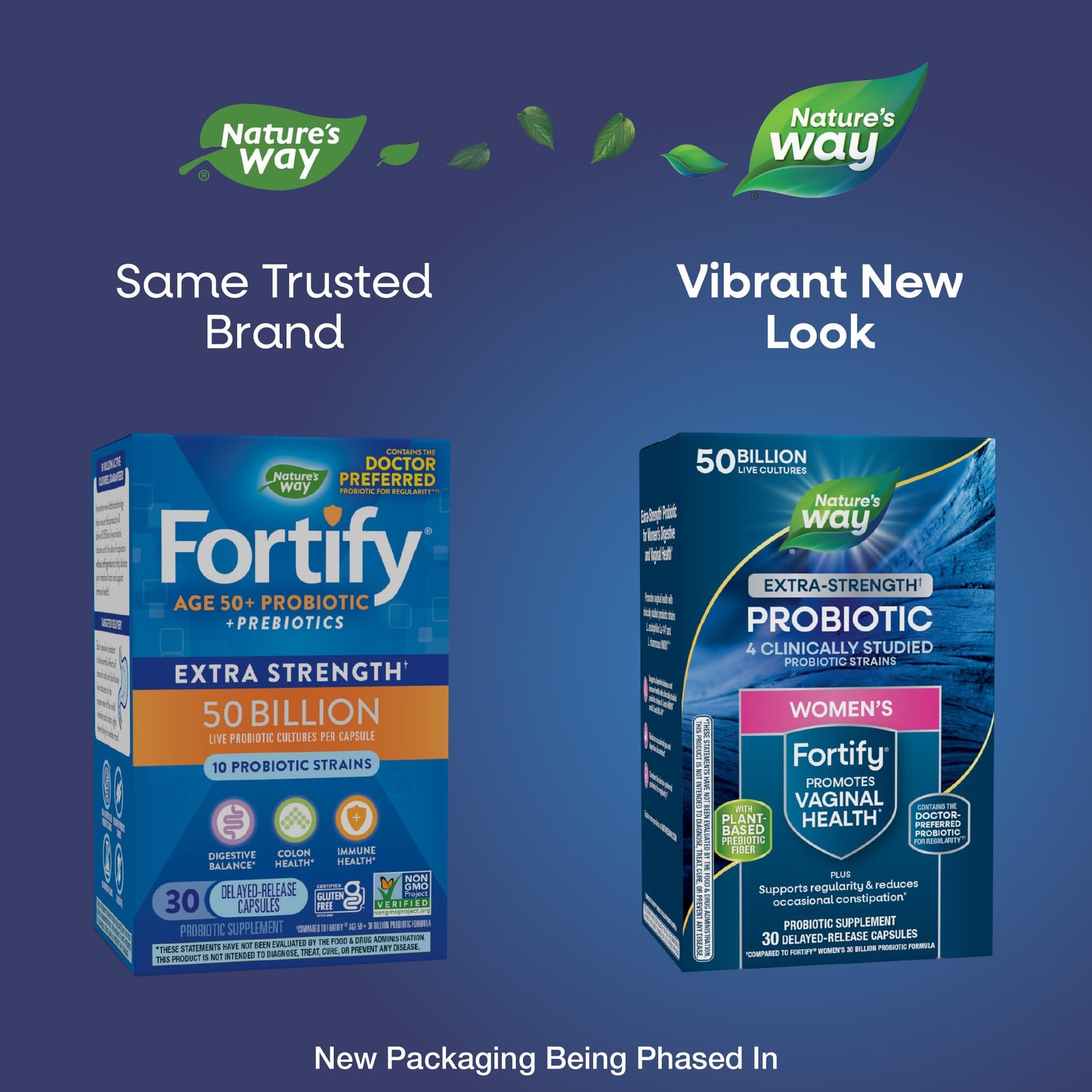 Side view of Nature's Way women's extra strength probiotic packaging showing the 10 diverse strains.