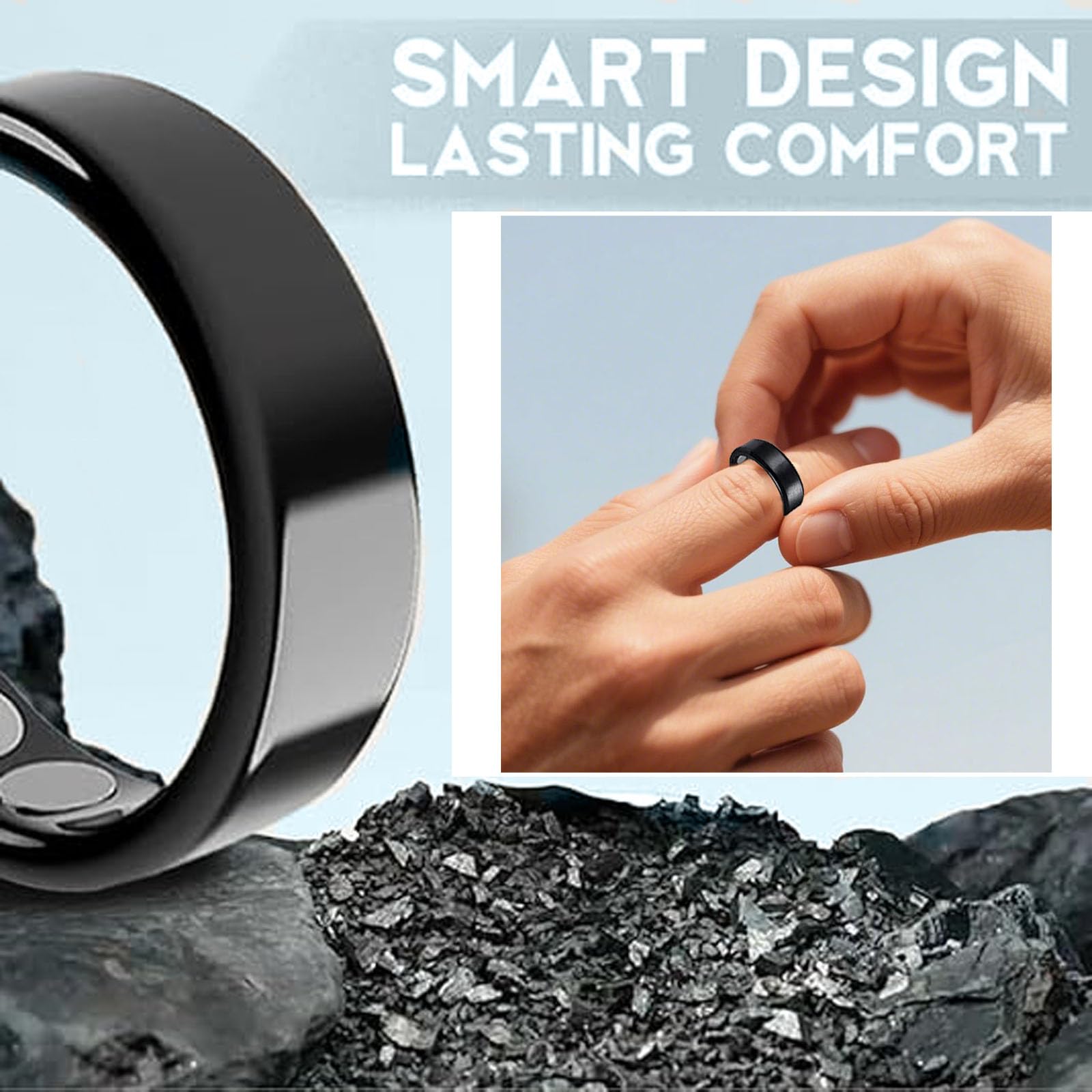 Close up of the interior magnets on the lymphatic vitality magnetic therapy ring.