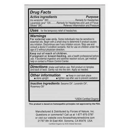 Natural headache pain management organic ingredients list