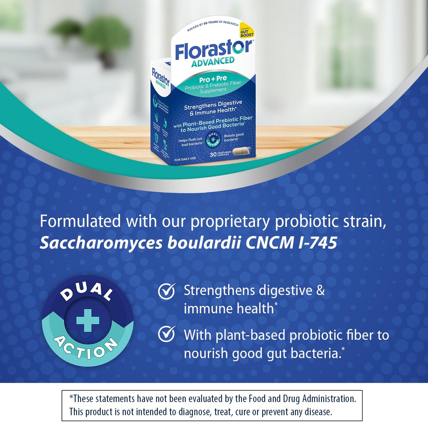 Authentic imported USA Florastor prebiotic and probiotic vegetarian capsule facts