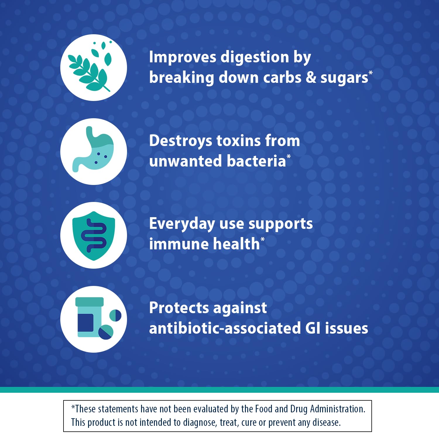 Florastor gut boost daily digestive supplement nutritional value panel side view