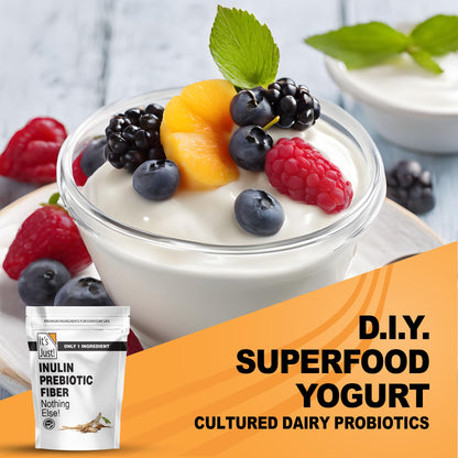 Keto friendly zero calorie fiber powder ingredients and sourcing label