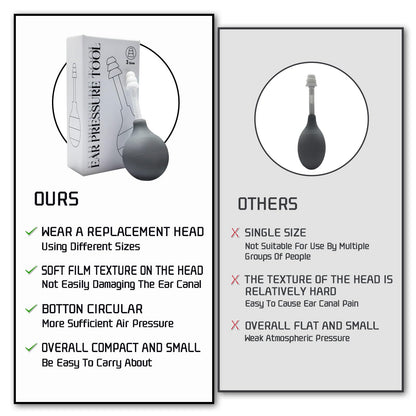 Gray suction bulb of Nerxerx ear pressure relief device for flying comfort