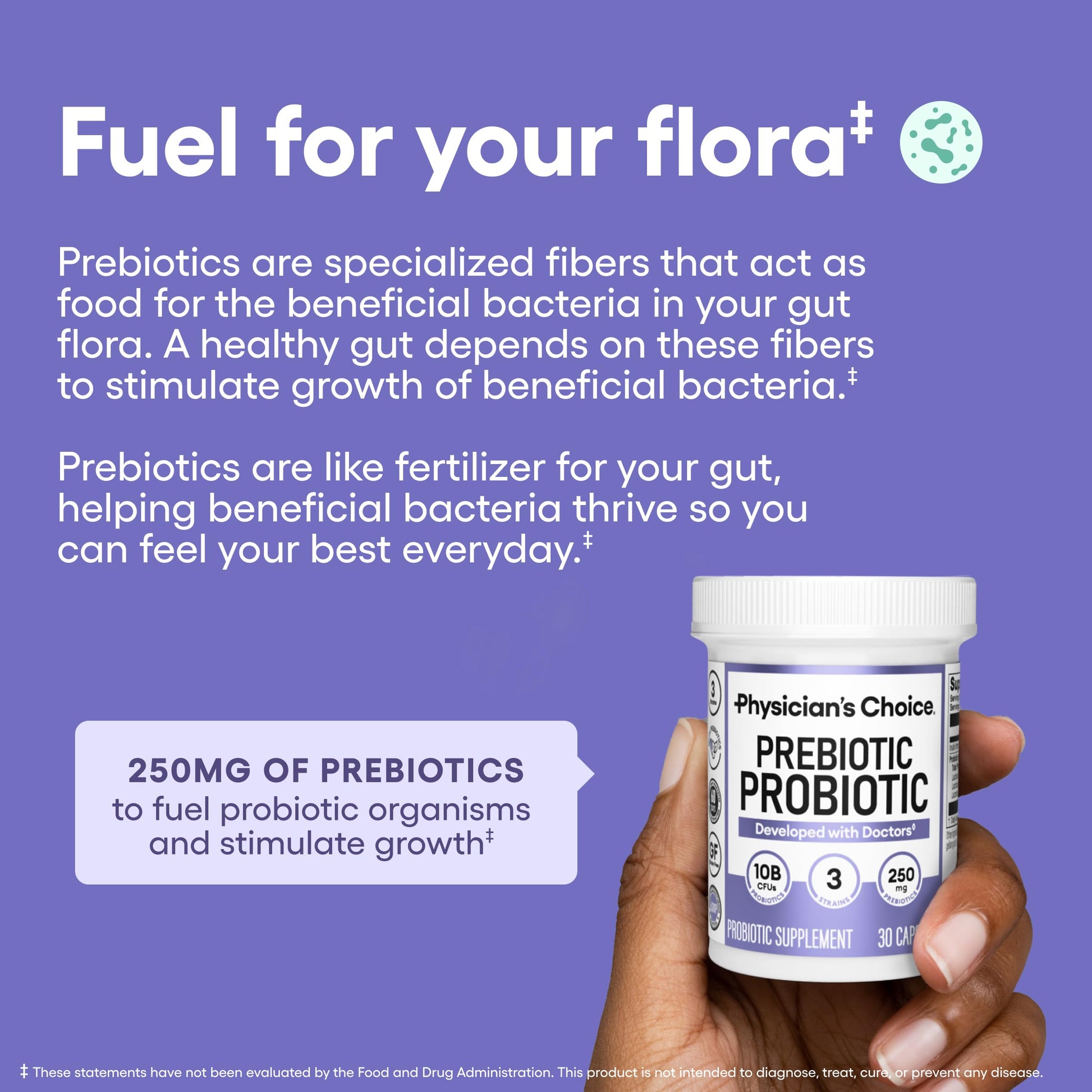 Physician's Choice shelf stable synbiotic capsules for occasional bloating relief