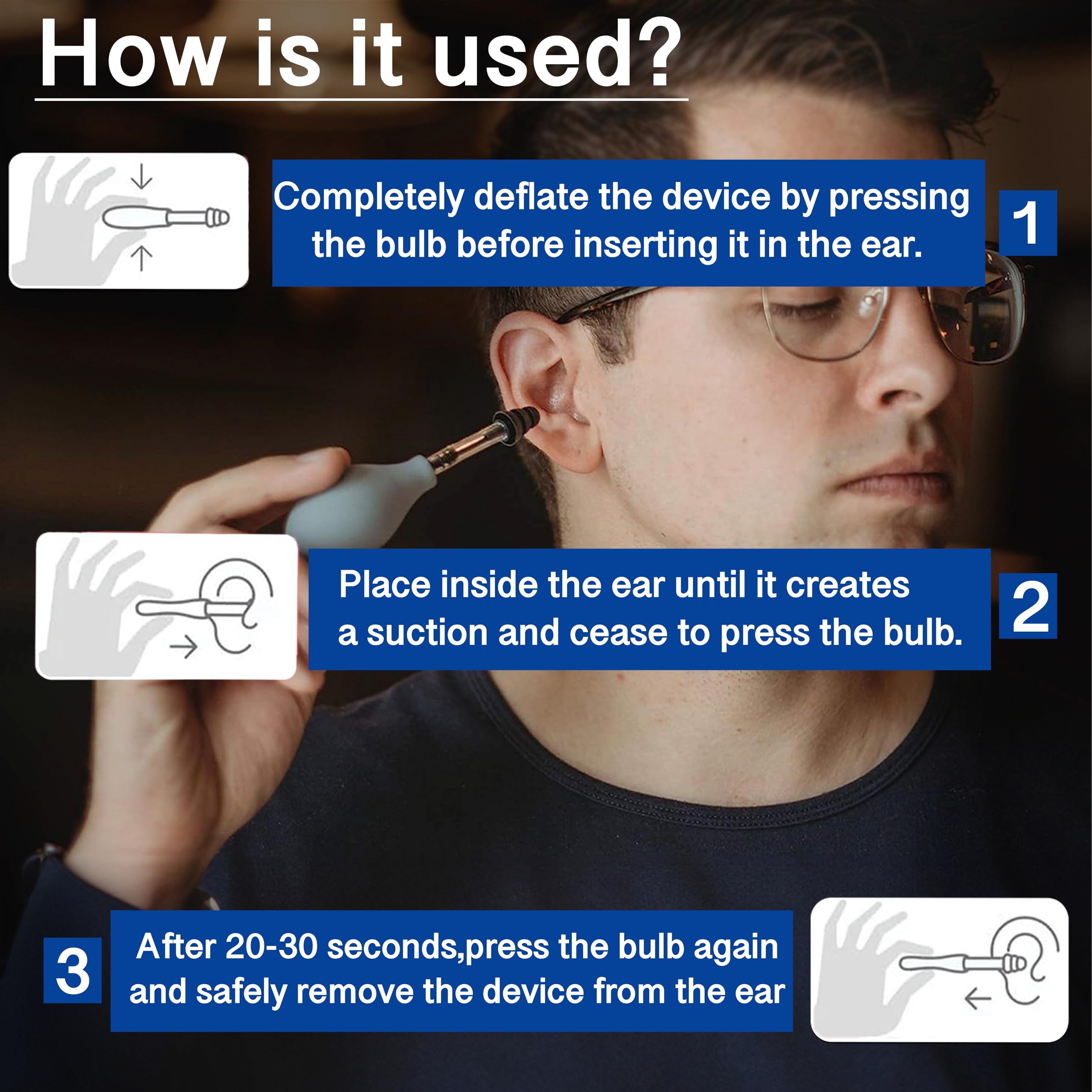 Soft silicone tip detail of ear pressure relief tool