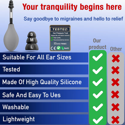 Lifestyle view of ear pressure relief device for vertigo relief