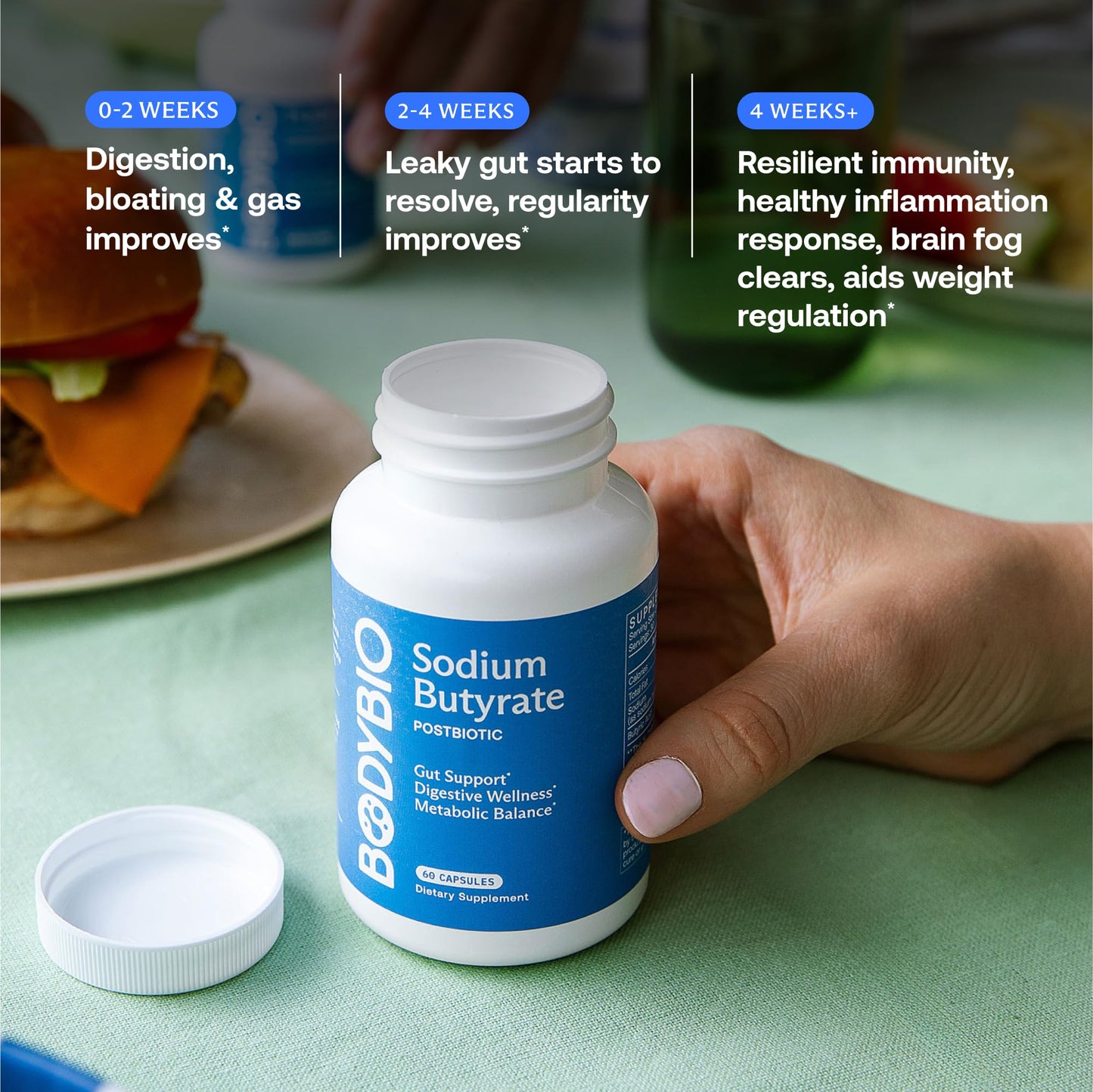 Non GMO sodium butyrate capsules for optimal colon cell fuel