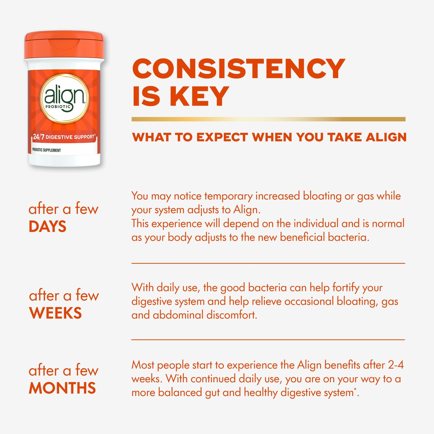 Authentic Align daily probiotic vegetarian capsules bottle close up