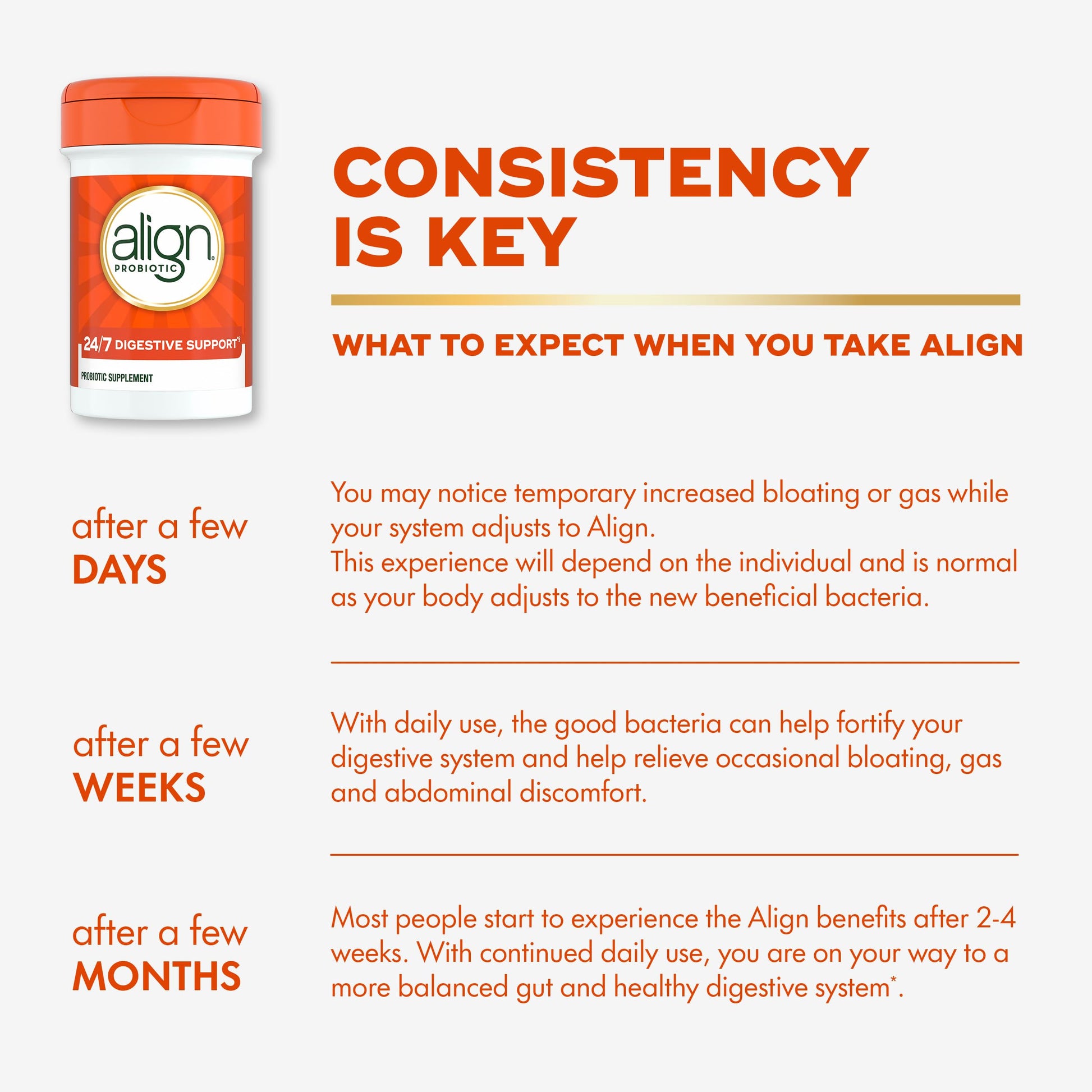 Authentic Align daily probiotic vegetarian capsules bottle close up