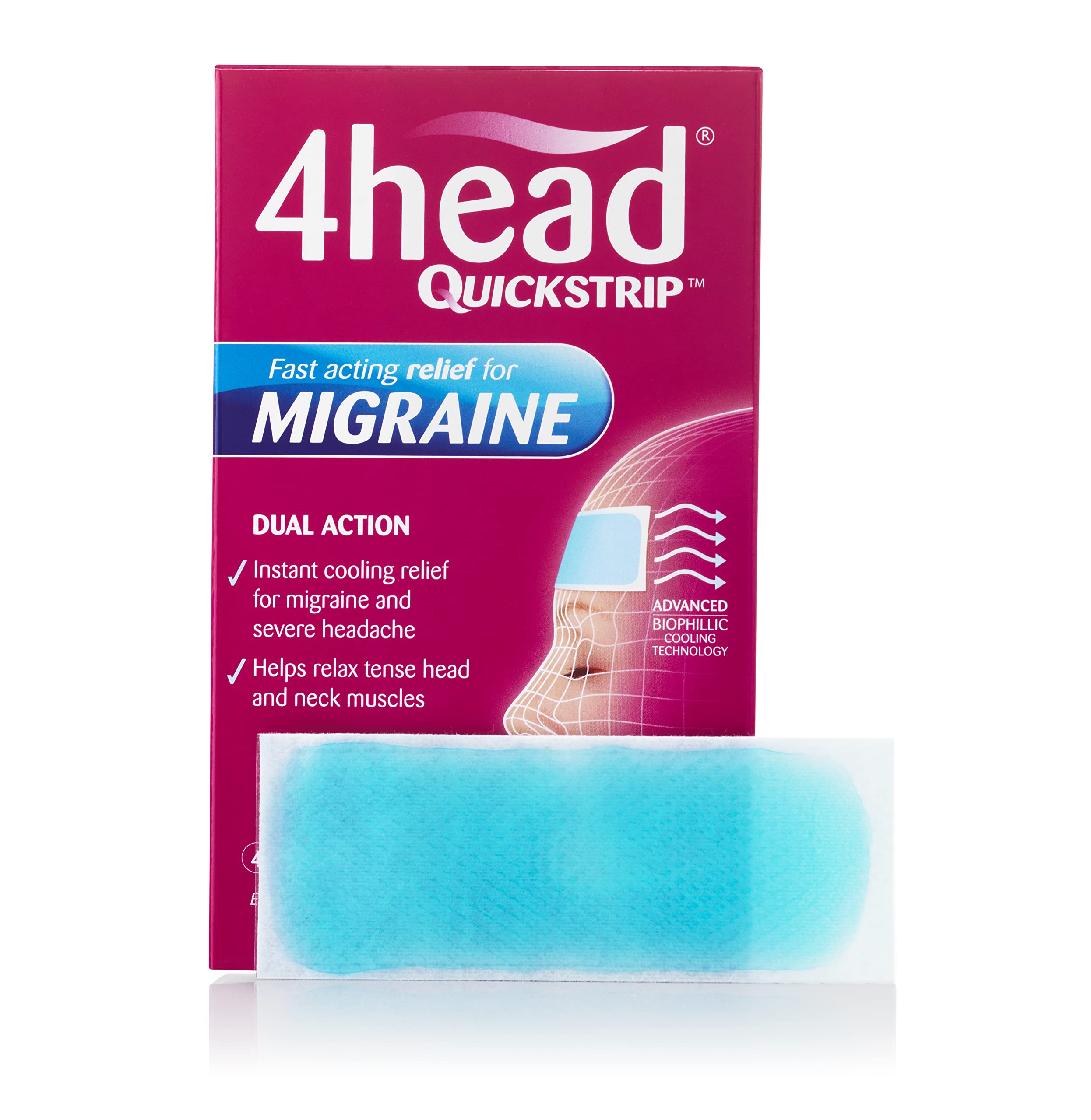 4head Quickstrip cooling hydro-gel patches pack of 4