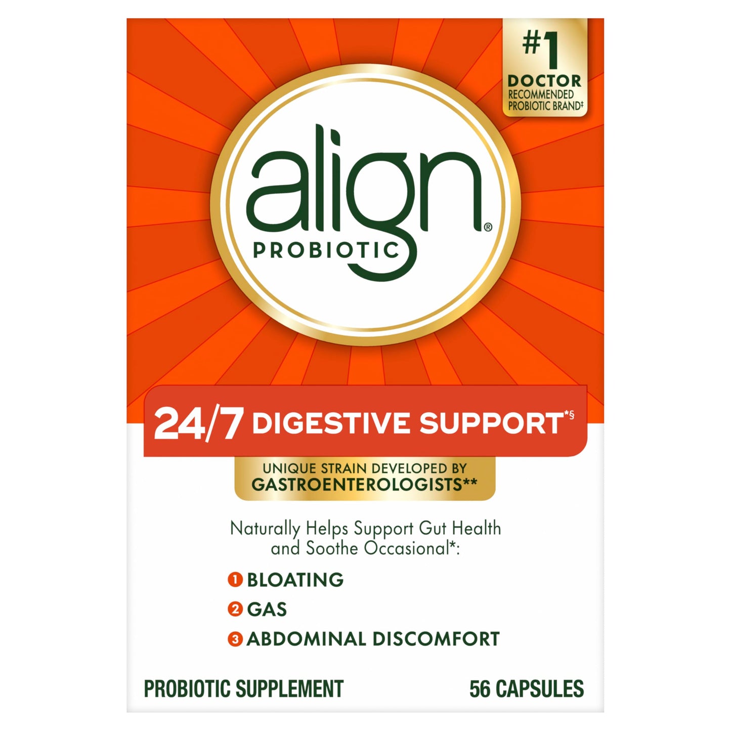 Align Bifidobacterium 35624 gluten free capsules product display