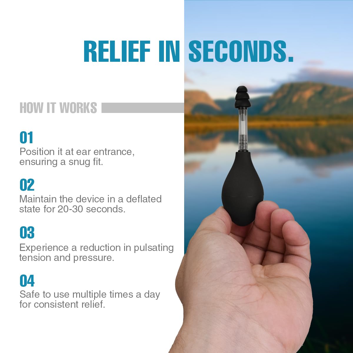 Portable ear pressure relief tool for tinnitus and sinus
