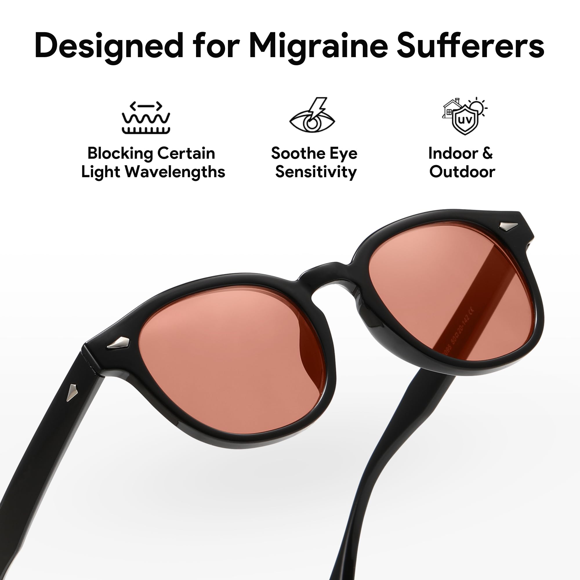Two pack of ZIHVEUC light sensitivity eyeglasses displaying the indoor and outdoor photophobia eyewear options.